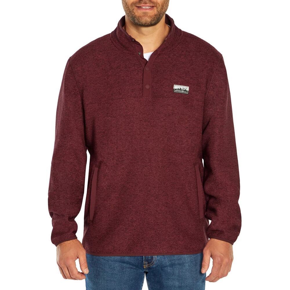 Eddie Bauer size XL red pocket pullover sweater warm EUC preppy mens casual - Picture 3 of 9